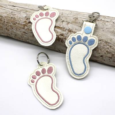 Stickdatei Fuß Baby Schlüsselanhänger ITH kleine Füße