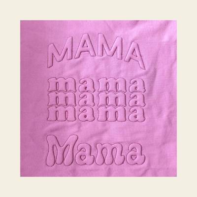 Stickdatei Mama 3D Schrift Trapunto – Buchstaben, Herz & Blume – Maschinenstickerei von Design-by-Jasmina