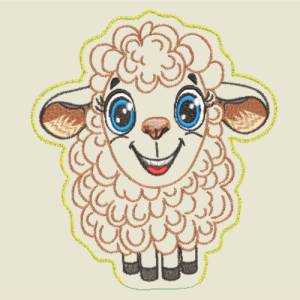Stickdatei ITH Schaf Ulla für Rahmen 16x26 cm, Maschinenstickerei, ITH Stickmuster mit Tiermotiv Bild 3