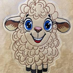 Stickdatei ITH Schaf Ulla für Rahmen 16x26 cm, Maschinenstickerei, ITH Stickmuster mit Tiermotiv Bild 4