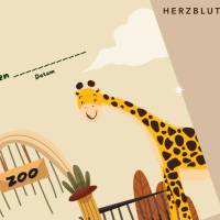 Geburtstag im Zoo für Kinder mit Tiermotiven | DIN A4 Schulausflug in den Zoo Bild 7