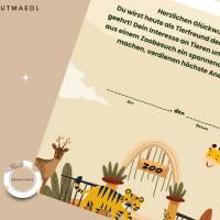 Geburtstag im Zoo für Kinder mit Tiermotiven | DIN A4 Schulausflug in den Zoo Bild 8