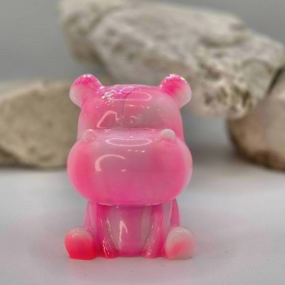 Figur Hippo Neon pink-weiß