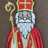 * 7 x 10 cm, Nikolaus mit Mitra und Stab * Vollstick , Heiliger Nikolaus, Sankt Nikolaus Bild 1