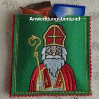 * 7 x 10 cm, Nikolaus mit Mitra und Stab * Vollstick , Heiliger Nikolaus, Sankt Nikolaus Bild 2