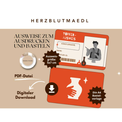 Töpfer-Ausweis zum Ausdrucken – Kreative Mitgebsel für Kindergeburtstag & Töpfer-Party