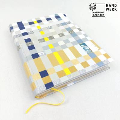 Notizbuch, DIN A5, 100 Blätter aus zerschnittenen Briefumschlägen, upcycling, handgefertigt, fadengeheftet