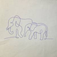 Babyelefant oneline 12-14x18cm Bild 1