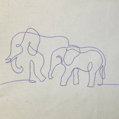 Babyelefant oneline 12-14x18cm