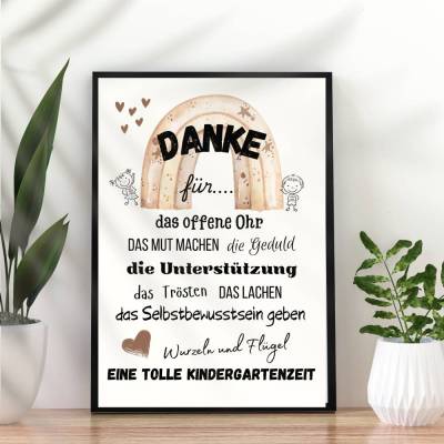 Abschiedsgeschenk Erzieher / Erzieherin | Kindergarten Danke zum selbst ausdrucken | Digitaler Download