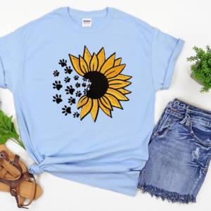 Stickdatei Sonnenblume mit Hundepfoten in 6 Größen, Maschinenstickerei, Stickmuster mit Blumen und Hunde Motiv Bild 5
