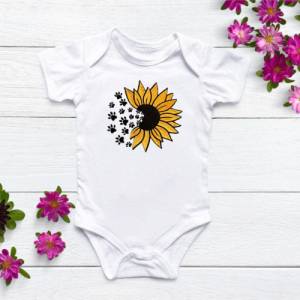 Stickdatei Sonnenblume mit Hundepfoten in 6 Größen, Maschinenstickerei, Stickmuster mit Blumen und Hunde Motiv Bild 7