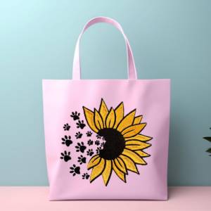 Stickdatei Sonnenblume mit Hundepfoten in 6 Größen, Maschinenstickerei, Stickmuster mit Blumen und Hunde Motiv Bild 9