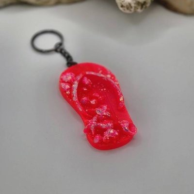 Schlüsselanhänger Flipflop Neon pink