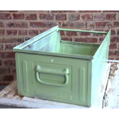 hellgrüne Sichtlager Box Mauser Vintage