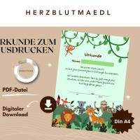 Dschungelparty Mitgebsel – Personalisierte Urkunden zum Ausdrucken für Kindergeburtstag & Abenteuerfeier Bild 1