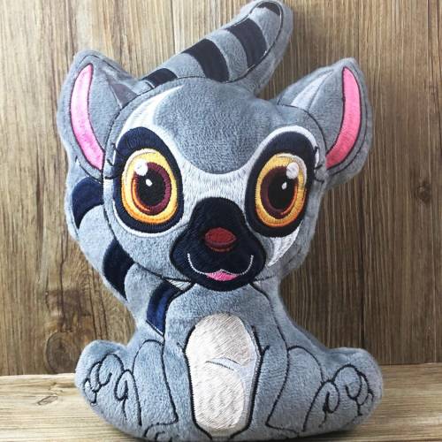 Stickdatei ITH Lemur Julien für Rahmen 20x30 cm, Maschinenstickerei, ITH Stickmuster mit Tiermotiv