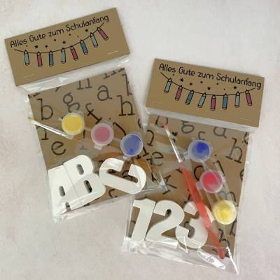Einschulung Geschenkidee – DIY ABC & Zahlen Set zum Selber Gestalten für Kinder – Kreative Schultüte zur Einschulung to go