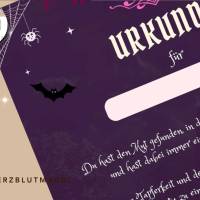 Urkunde Halloween-Grusel-Urkunde | Kinder-Halloweenparty | Vampir | Kürbis Spinnennetz Urkunden A4 | Kinderparty | Bild 5