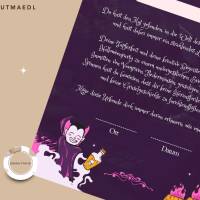 Urkunde Halloween-Grusel-Urkunde | Kinder-Halloweenparty | Vampir | Kürbis Spinnennetz Urkunden A4 | Kinderparty | Bild 8