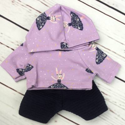Äffchenkleidung Hoodie Hose Lila Blau passend für Äffchen Bärchen Stofftiere 20 cm Neu #