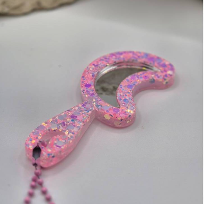 Mini Handspiegel Mond pink