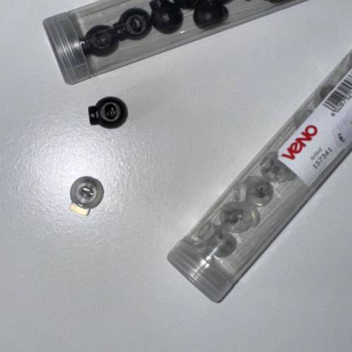 Veno Kordelstopper 15mm, bis Kordelstärke von 5mm, schwarz oder tranzsparent