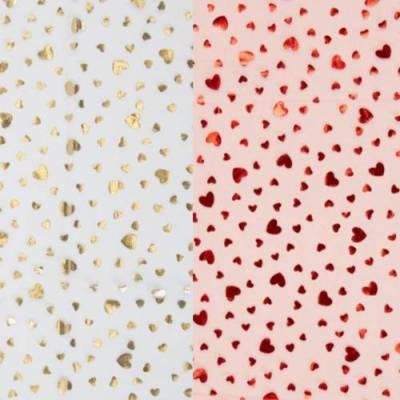 zarter Tüll rot und weiß mit Herzen Folie 100 x 145 cm Tütü Tüllrock ♕