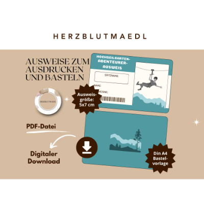 Abenteuerlicher Kindergeburtstag im Hochseilgarten | Kletterwald Ausweise zum Ausdrucken | Geschenkidee Hochseilgarten |