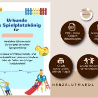 Spielplatz-Urkunden zum Ausdrucken | A4 PDF Vorlage – Belohnungen & Mitgebsel für Kindergeburtstage, Spielplatzbesuche, Bild 2
