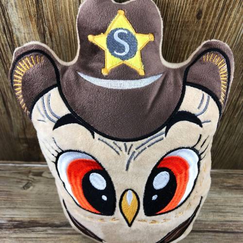 Stickdatei ITH Eule Cowboy für Rahmen 13×18 cm, Maschinenstickerei, ITH Stickmuster mit Tiermotiv