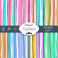 16x DigiPaper Rosetten bunt 1 perfekt für Rosetten - Zum Drucken oder Sublimieren - DigiPapier von Biberwerke Bild 1