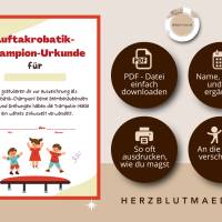 Personalisierte Trampolin Kindergeburtstags-Urkunde – A4 Mitgebsel, einfach ausdrucken & beschriften Bild 2