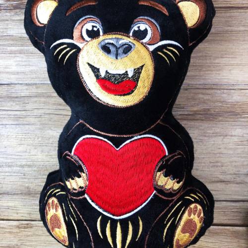 Stickdatei ITH Bär Fred für Rahmen 16×26 cm, Maschinenstickerei, ITH Stickmuster mit Tiermotiv