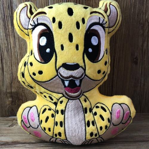 Stickdatei ITH Gepard Milly für Rahmen 16×26 cm, Maschinenstickerei, ITH Stickmuster mit Tiermotiv