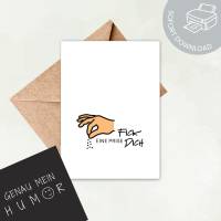 Karte (ironischer) Humor | Eine Prise Fick Dich - lustige Karte zum Geburtstag | digitale Datei ausdrucken Bild 1