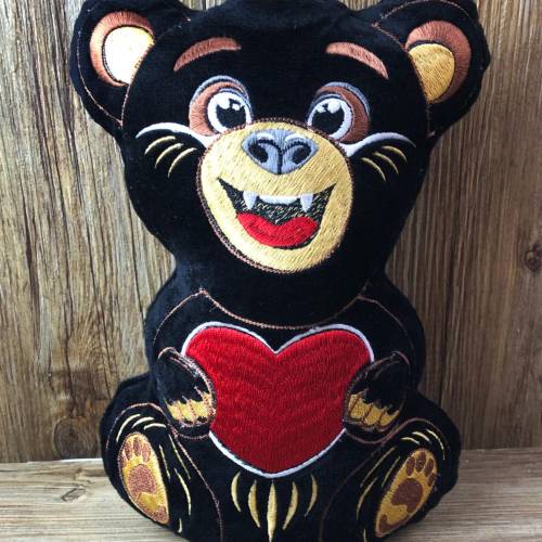 Stickdatei ITH Bär Fred für Rahmen 20×30 cm, Maschinenstickerei, ITH Stickmuster mit Tiermotiv