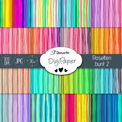 16x DigiPaper Rosetten bunt 2 perfekt für Rosetten - Zum Drucken oder Sublimieren - DigiPapier von Biberwerke