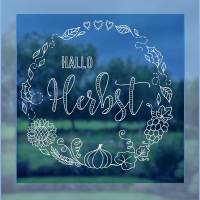 XL Fensterbild Vorlage Herbstkranz für Kreidemarker – PDF Download zum Nachmalen Bild 2