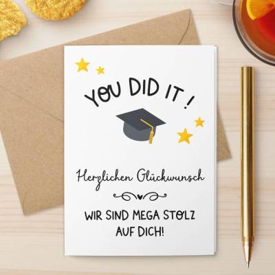 Karte Abitur bestanden | 