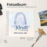 Baby Fotoalbum - Personalisiert, Kind - Mein erstes Jahr | Spiralalbum | Taufgeschenk, Taufe, Geburtstag Bild 1