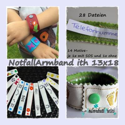 Notfallarmband ITH 13x18 – Stickdatei für personalisierte Sicherheitsarmbänder