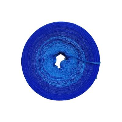 (75,88€/kg) Farbverlaufsgarn / Bobbel Meeresrauschen blau