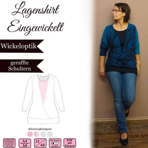 Lagenshirt Eingewickelt - Gr 32-64 - EBook und Nähanleitung