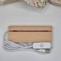 Schmetterling mit Blüten lila-weiß/ LED Lichtsockel Bild 7