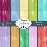 20x DigiPaper Rosetten bunt 3 perfekt für Rosetten - Zum Drucken oder Sublimieren - DigiPapier von Biberwerke Bild 1