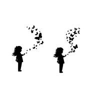 Mädchen mit Schmetterling Bundle PNG SVG Datei - Download Plotterdatei - Plotter File - Kleines Mädchen von Schmetterlin Bild 1