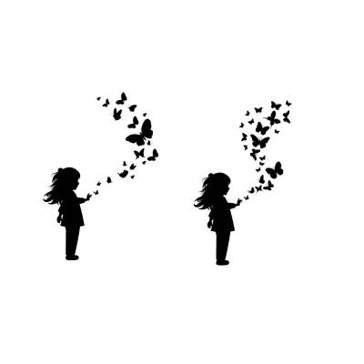 Mädchen mit Schmetterling Bundle PNG SVG Datei - Download Plotterdatei - Plotter File - Kleines Mädchen von Schmetterlin