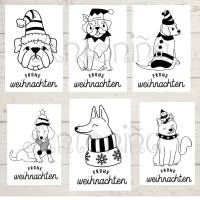 Hunde Weihnachtskarten, DOWNLOAD, JPG PNG Bild 2