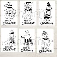 Hunde Weihnachtskarten, DOWNLOAD, JPG PNG Bild 3